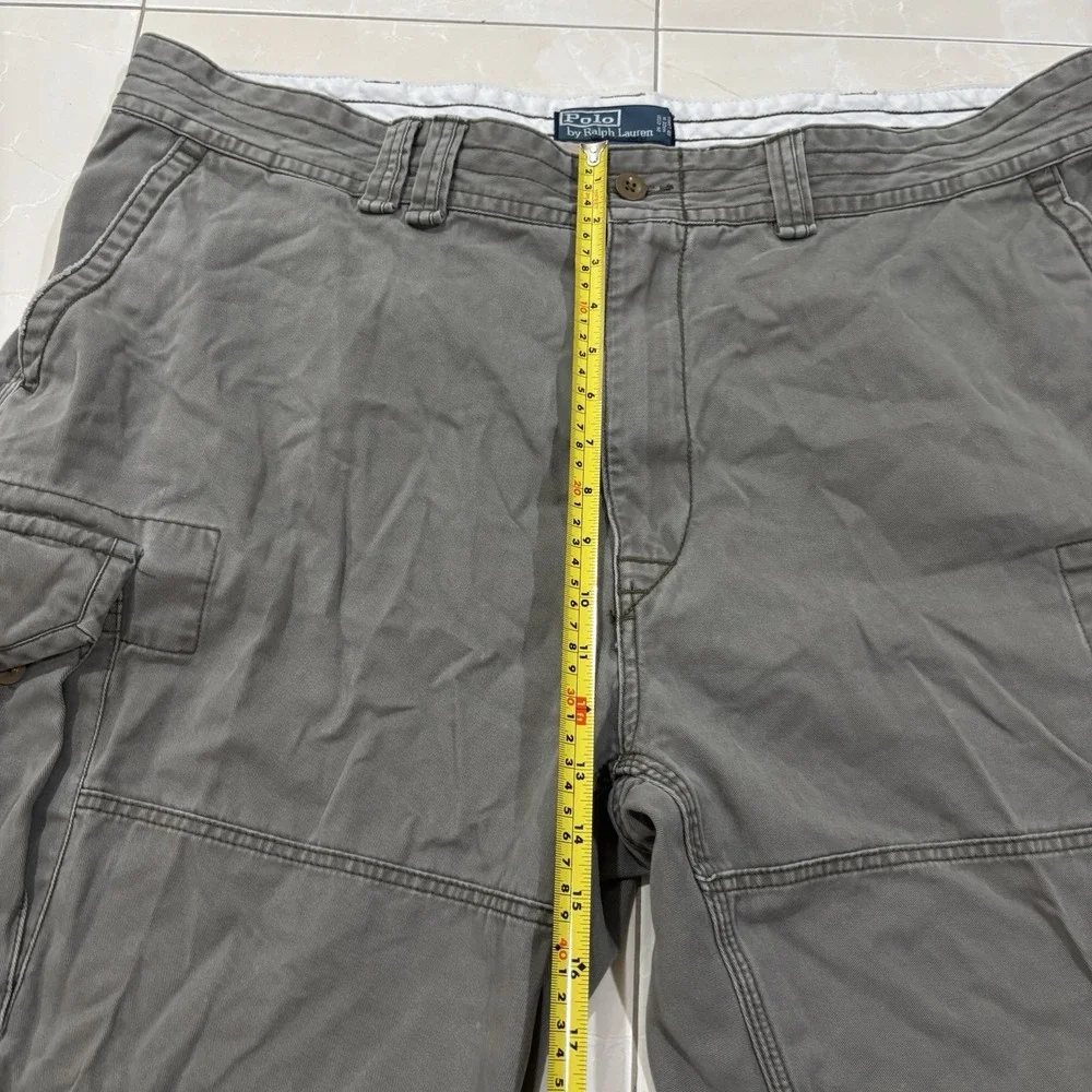 Vintage Polo Ralph Lauren Cargo Shorts Men's 42 Gray Baggy Military Y2K 90s